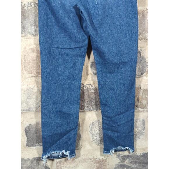American Eagle Stretch Jeans Medium Wash Distressed Woman's Size 4 Long - Picture 7 of 15
